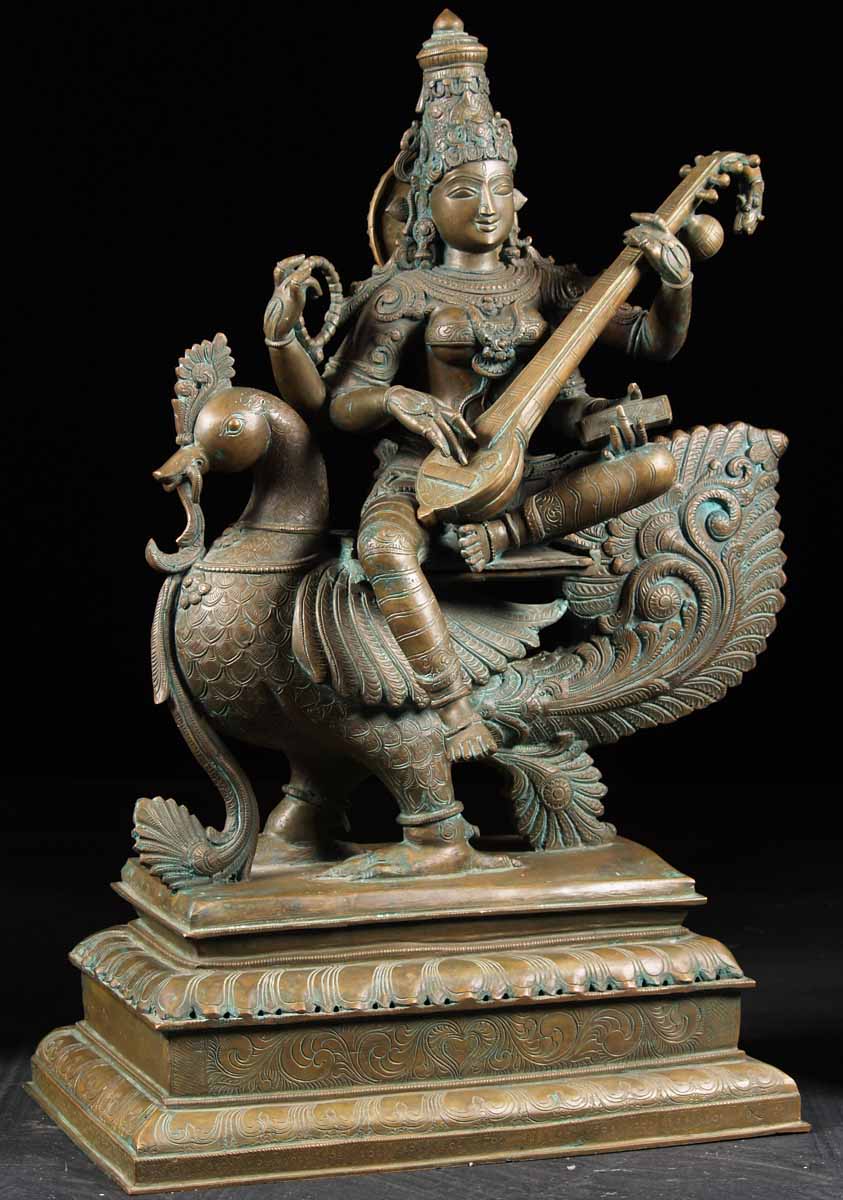 bronze saraswati statue